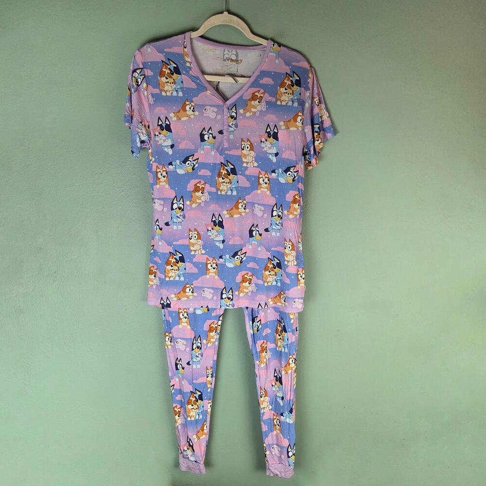Little Sleepies Womens Bluey Sleepytime Short Sleeve Pajama Set Medium Small